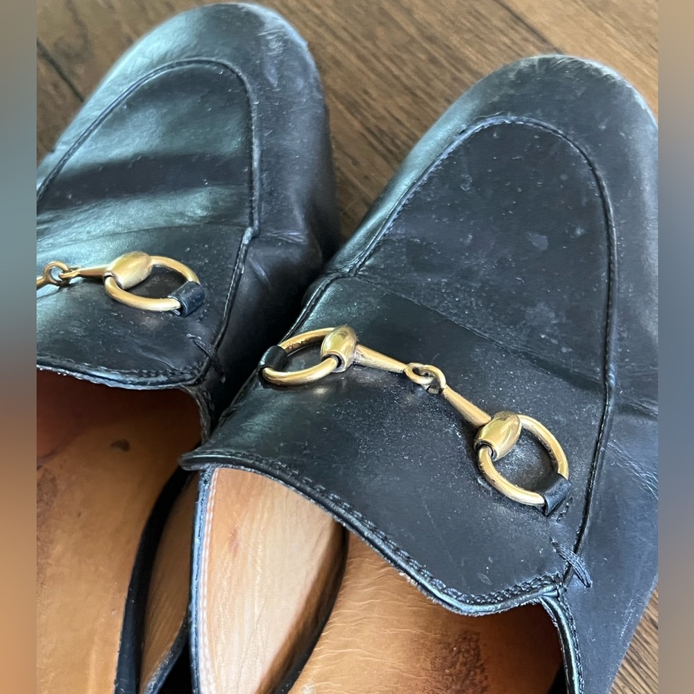 Authentic Gucci Princeton Mules Slides - Black and Gold - Picture 2 of 8